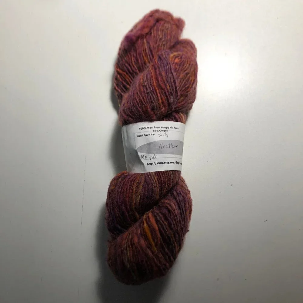 Yarn Wool Hand Spun Burgundy #1822
